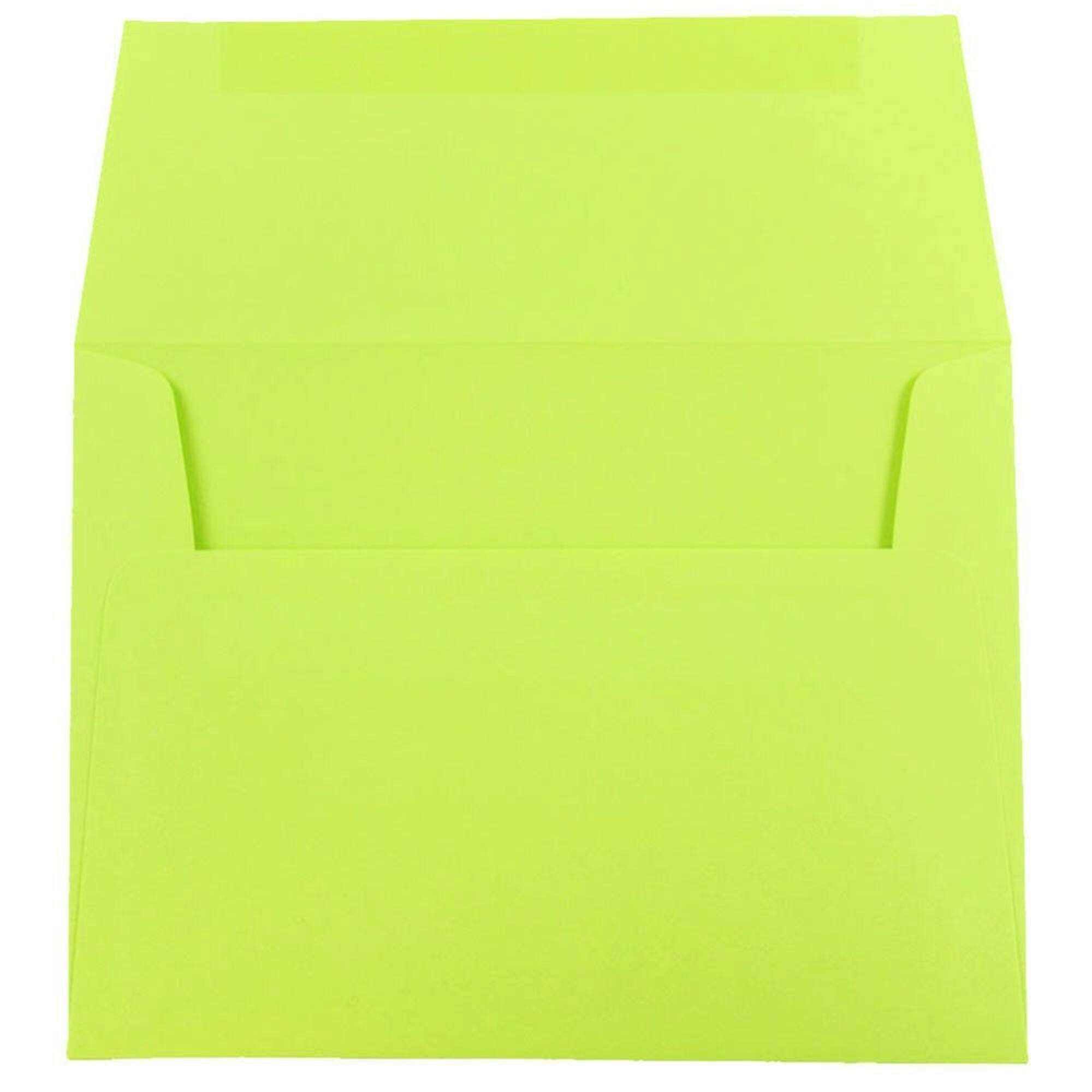 JAM Paper A7 Ultra Lime Green Invitation Envelopes, 50ct.